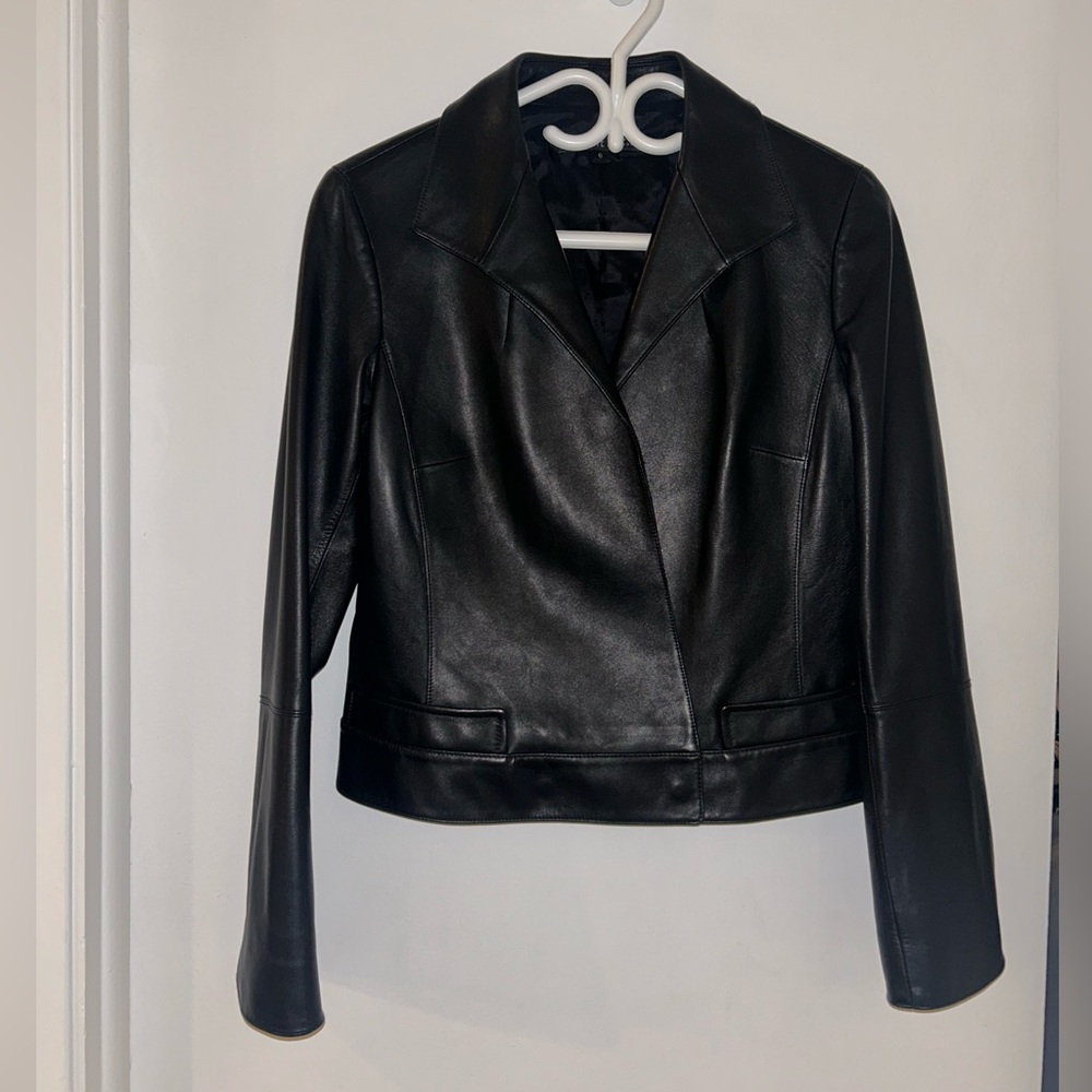 Lafayette 148 New York Black Leather Jacket